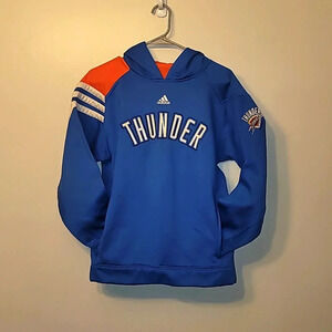 Adidas × NBA OKC Oklahoma City Thunder youth 14/16 hoodie blue w/orange LOT L